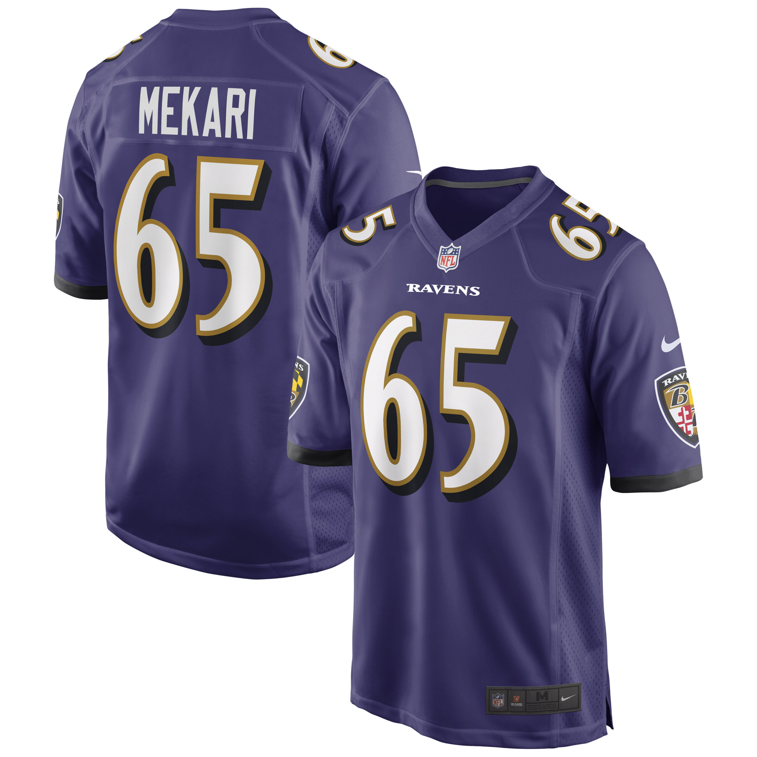 Men's Nike Patrick Mekari Purple Baltimore Ravens Game Player Jersey - Image 2
