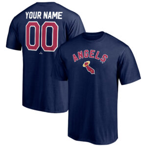 Men's Navy Los Angeles Angels Cooperstown Winning Streak Personalized Name & Number T-Shirt