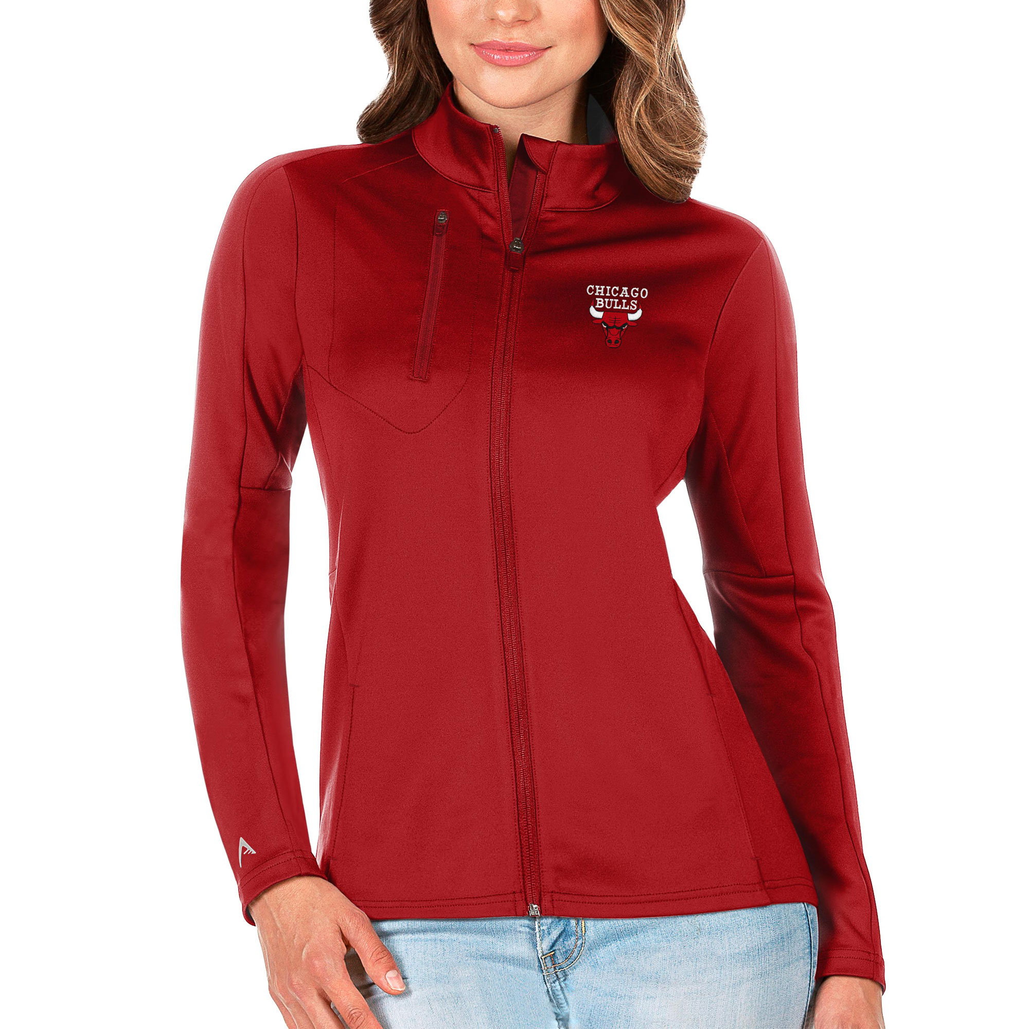 Women's Antigua Red Chicago Bulls Generation Full-Zip Jacket