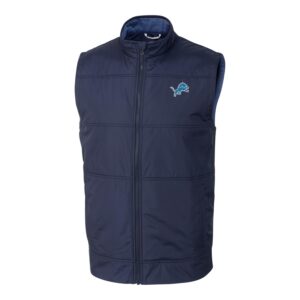 Men's Cutter & Buck Navy Detroit Lions Big & Tall Stealth Full-Zip Vest