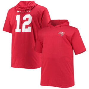Men's Fanatics Tom Brady Red Tampa Bay Buccaneers Big & Tall Player Name & Number Hoodie T-Shirt