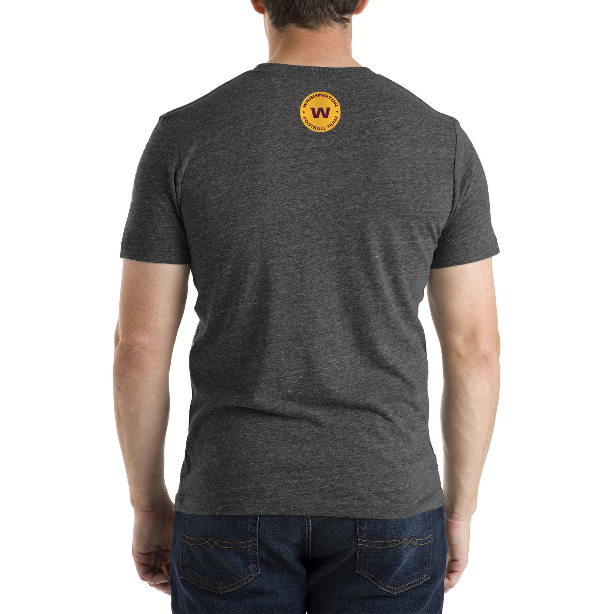 Men's New Era Black Washington Football Team Retro Draft Graphic Tri-Blend T-Shirt - Image 6