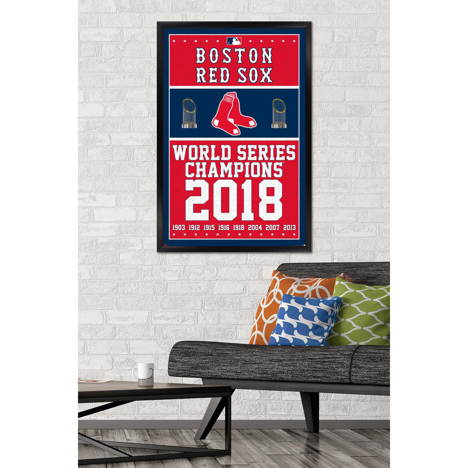 Boston Red Sox 2018 World Series Champions 24.25'' x 35.75'' Framed Poster - Image 3