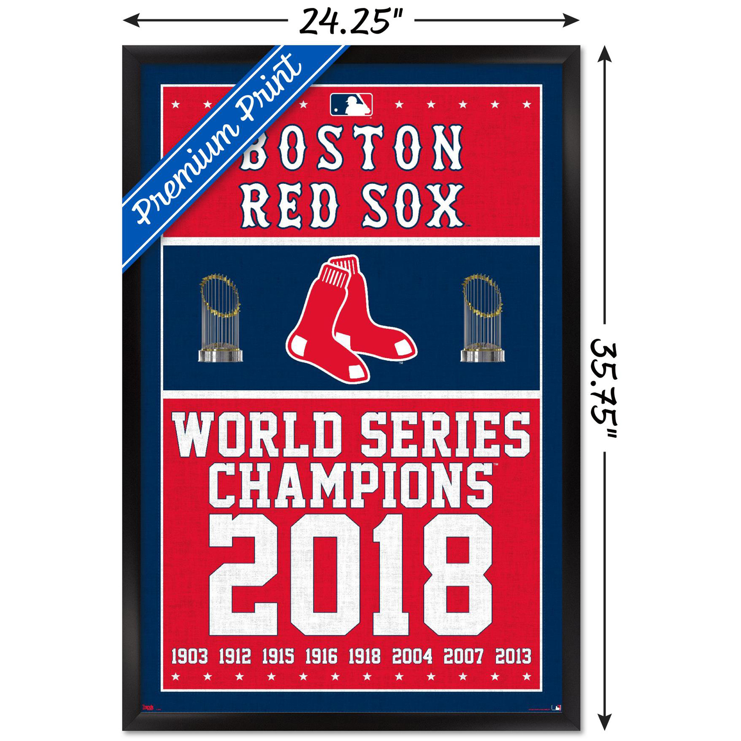 Boston Red Sox 2018 World Series Champions 24.25'' x 35.75'' Framed Poster - Image 7