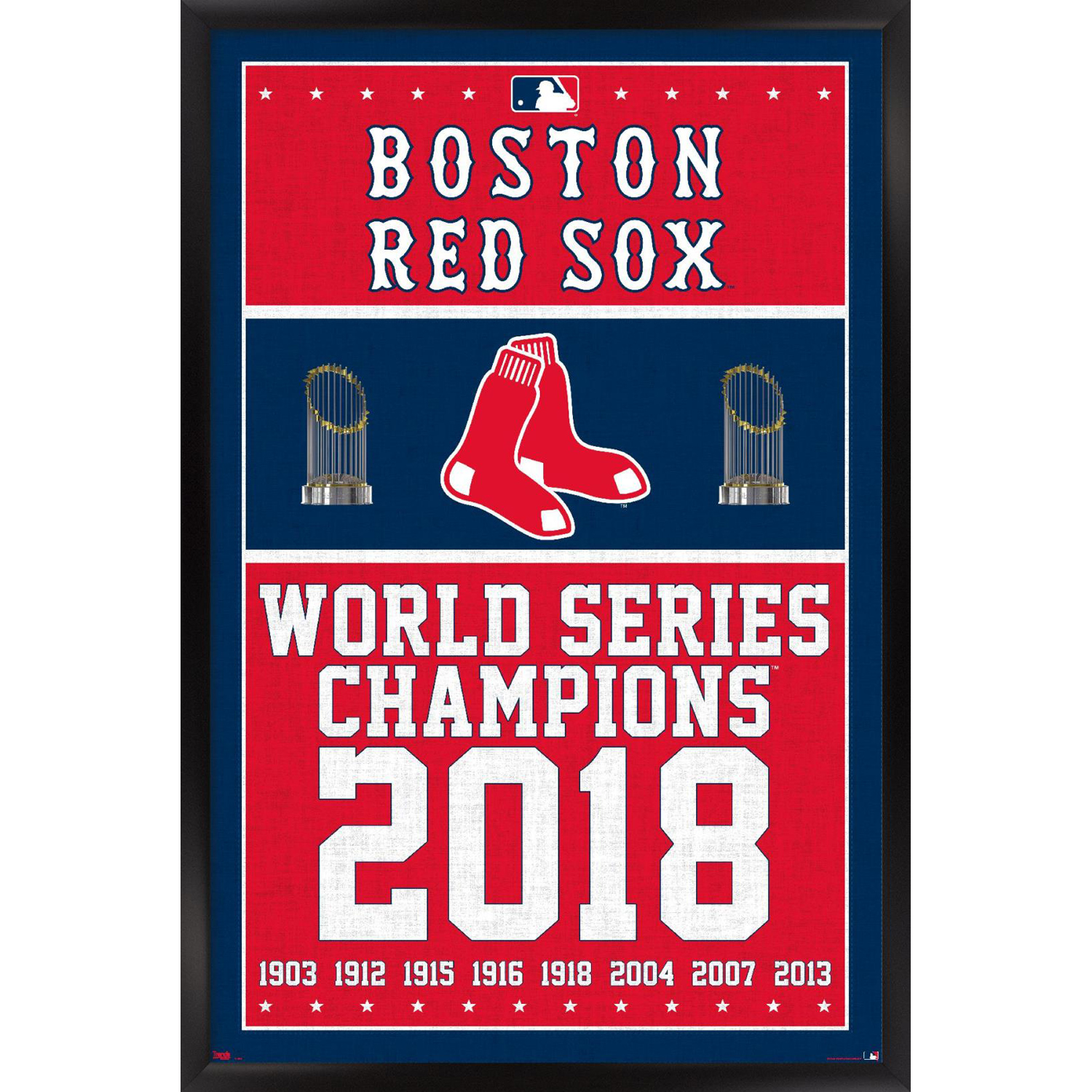 Boston Red Sox 2018 World Series Champions 24.25'' x 35.75'' Framed Poster