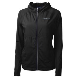 Women's Cutter & Buck Black Spelman College Jaguars Adapt Eco Knit Full-Zip Jacket