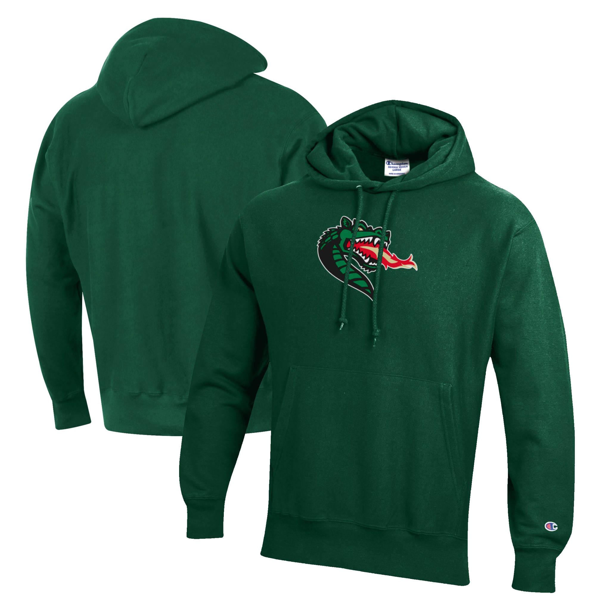 Men's Champion Green UAB Blazers Reverse Weave Fleece Pullover Hoodie