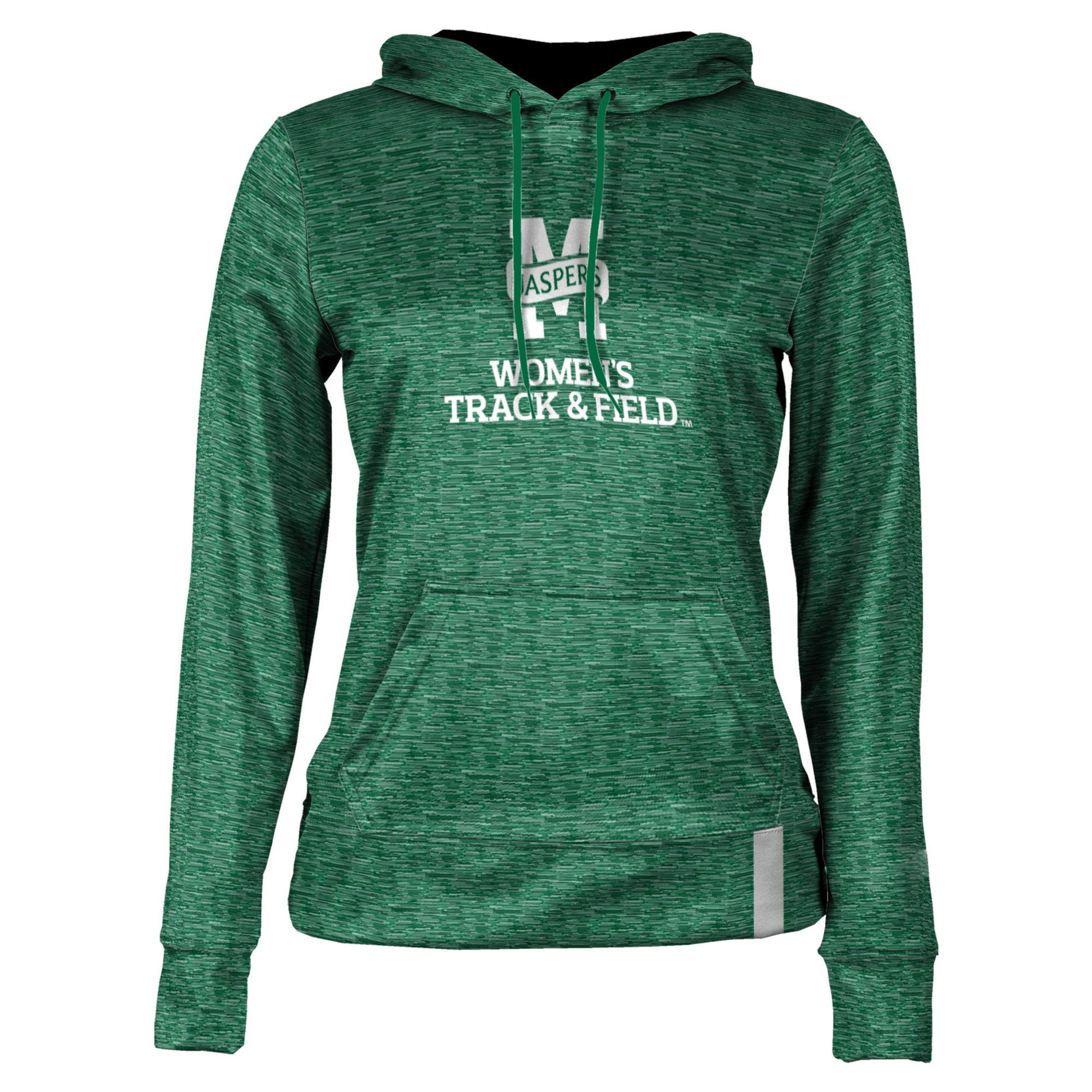 Women's Green Manhattan Jaspers Women's Track & Field Pullover Hoodie - Image 6