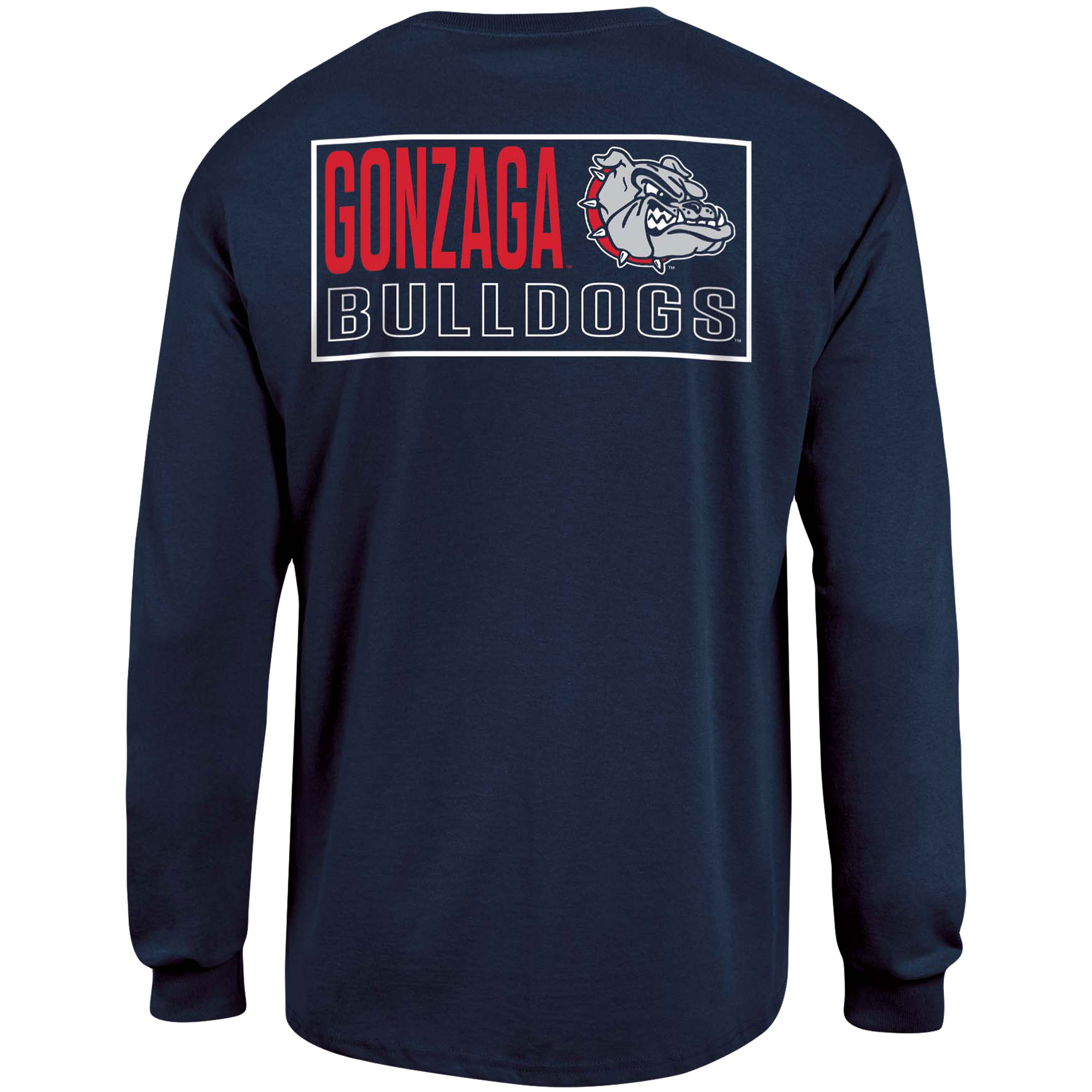 Men's Russell Navy Gonzaga Bulldogs 2-Hit Long Sleeve T-Shirt - Image 7