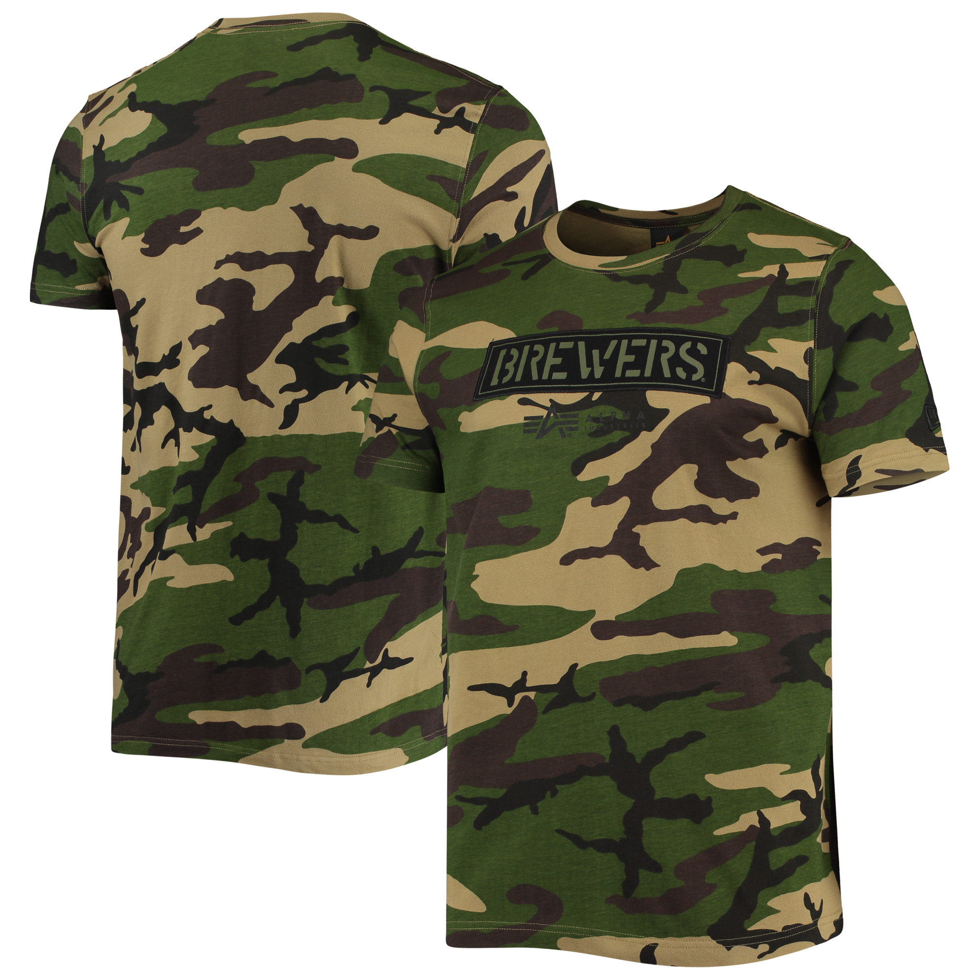 Men's New Era Camo Milwaukee Brewers Club T-Shirt - Image 2