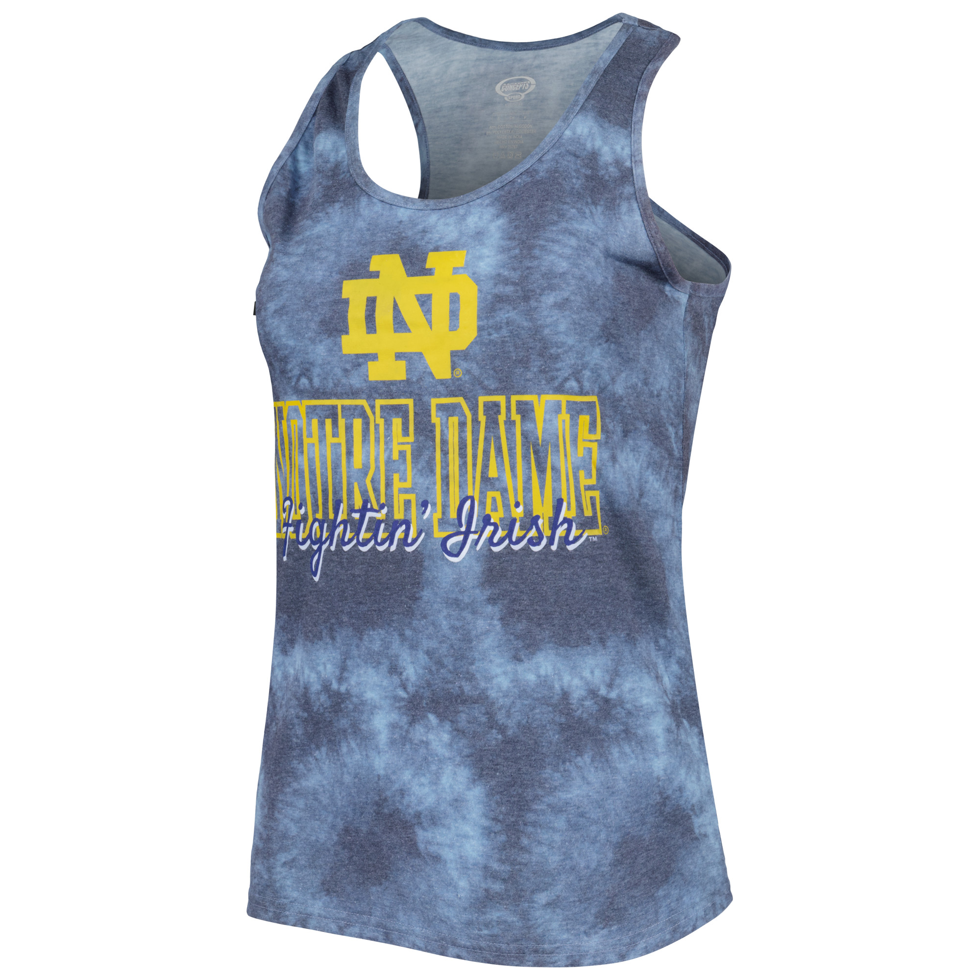 Women's Concepts Sport Navy Notre Dame Fighting Irish Billboard Tie-Dye Tank Top & Shorts Set - Image 3