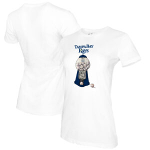 Women's Tiny Turnip White Tampa Bay Rays Gumball Machine T-Shirt