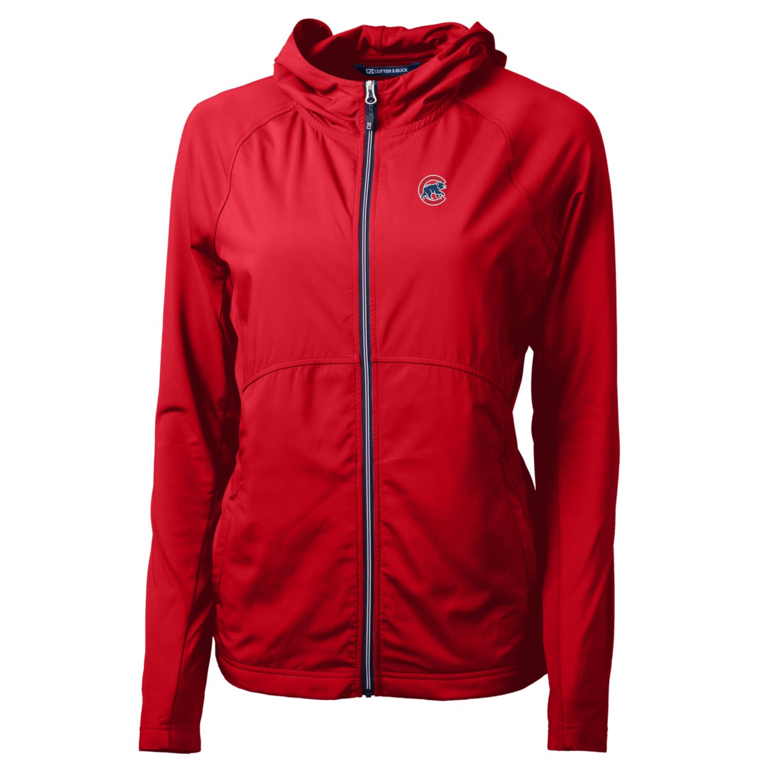 Women's Cutter & Buck Red Chicago Cubs Adapt Eco Knit Full-Zip Jacket
