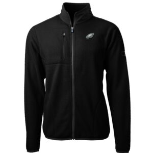 Men's Cutter & Buck Black Philadelphia Eagles Big & Tall Cascade Eco Sherpa Fleece Full-Zip Jacket