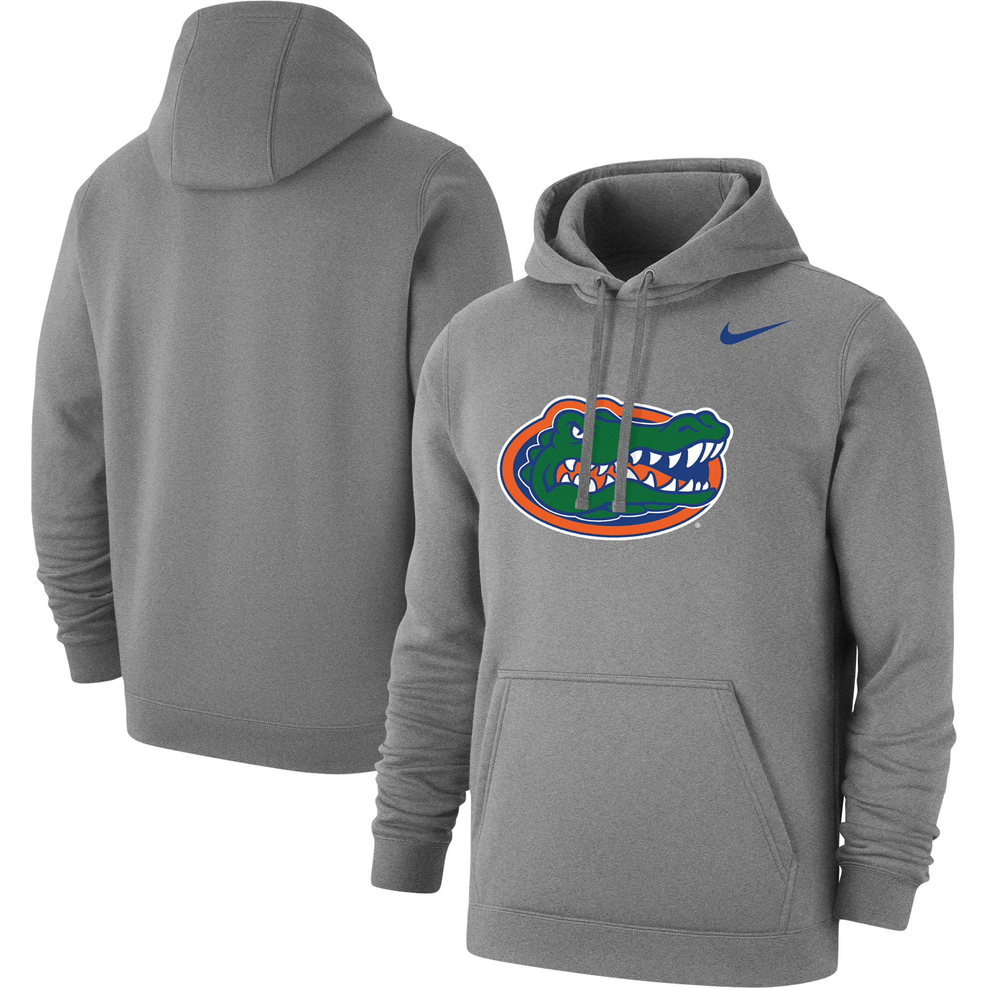 Men's Nike Heather Gray Florida Gators Logo Club Pullover Hoodie - Image 2