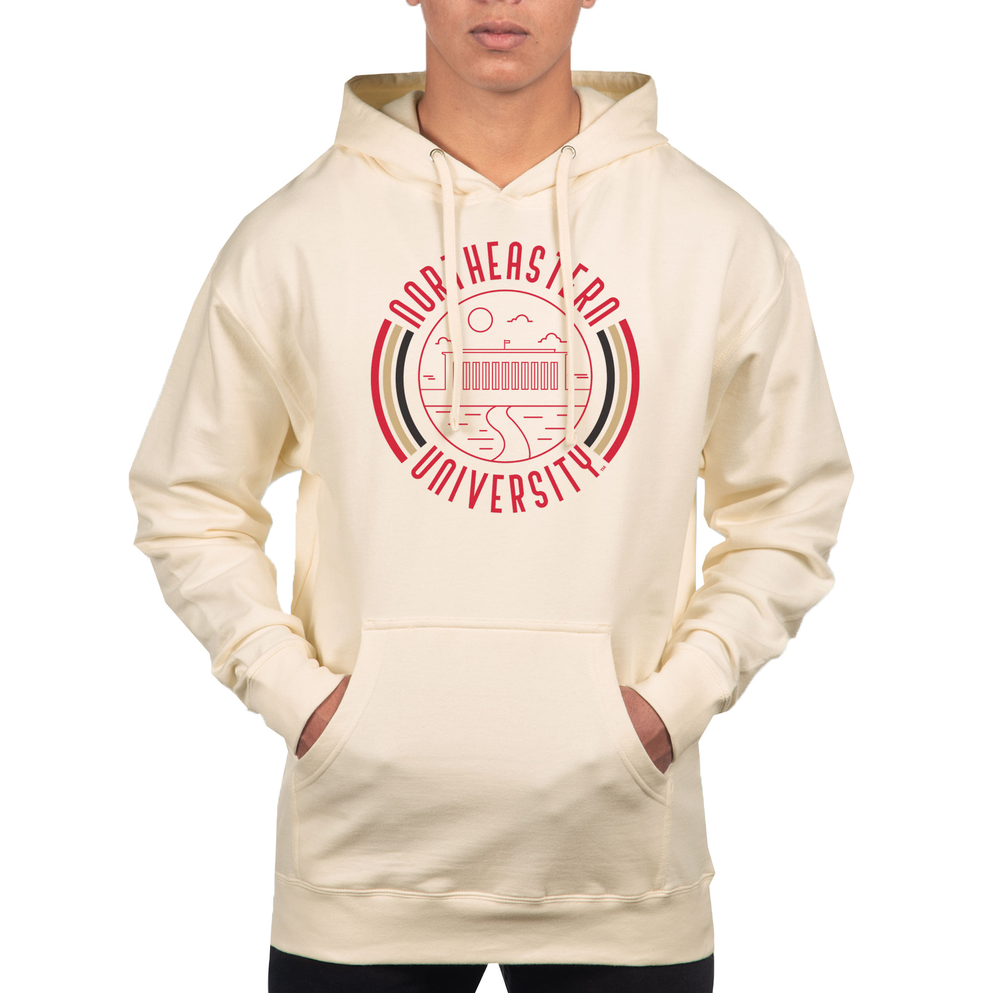 Men's Uscape Apparel Cream Northeastern Huskies Standard Pullover Hoodie