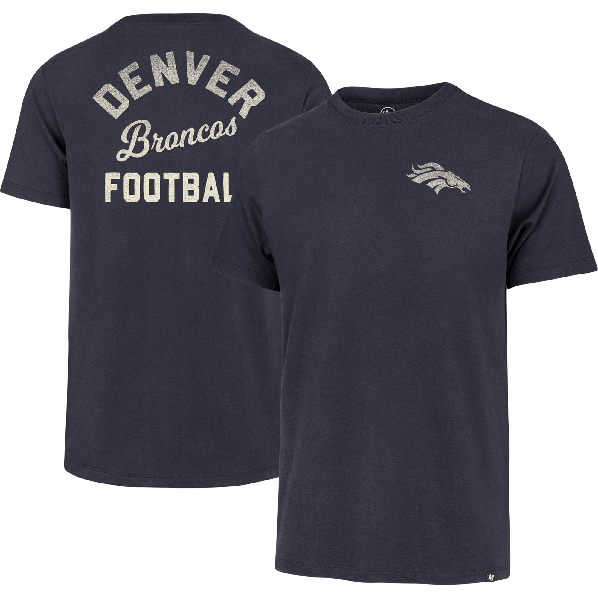 Men's '47 Navy Denver Broncos Turn Back Franklin T-Shirt - Image 2