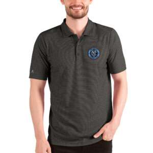 Men's Antigua Heathered Black/Silver New York City FC Esteem Polo