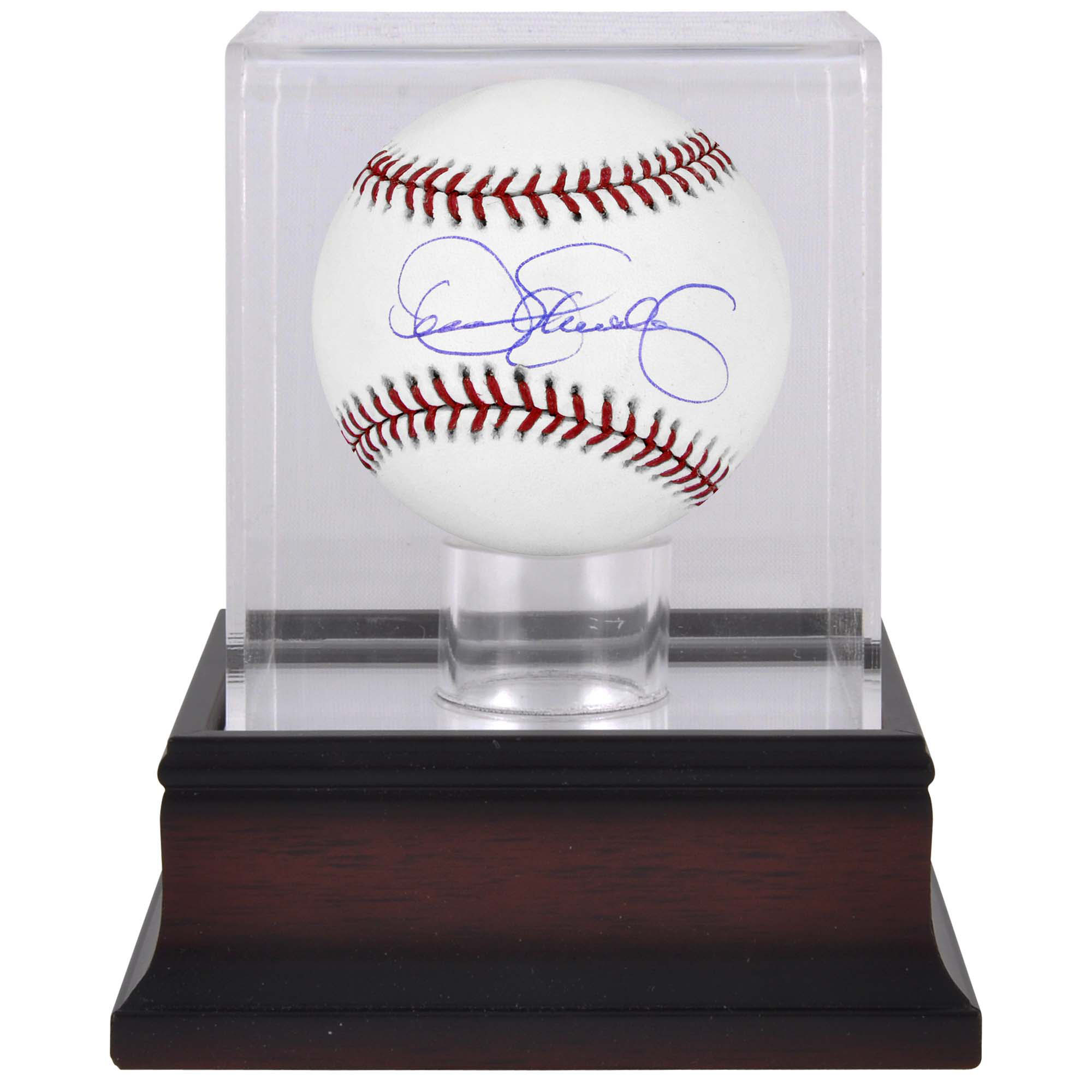 Dennis Eckersley Athletics Autographed Baseball and Mahogany Baseball Display Case