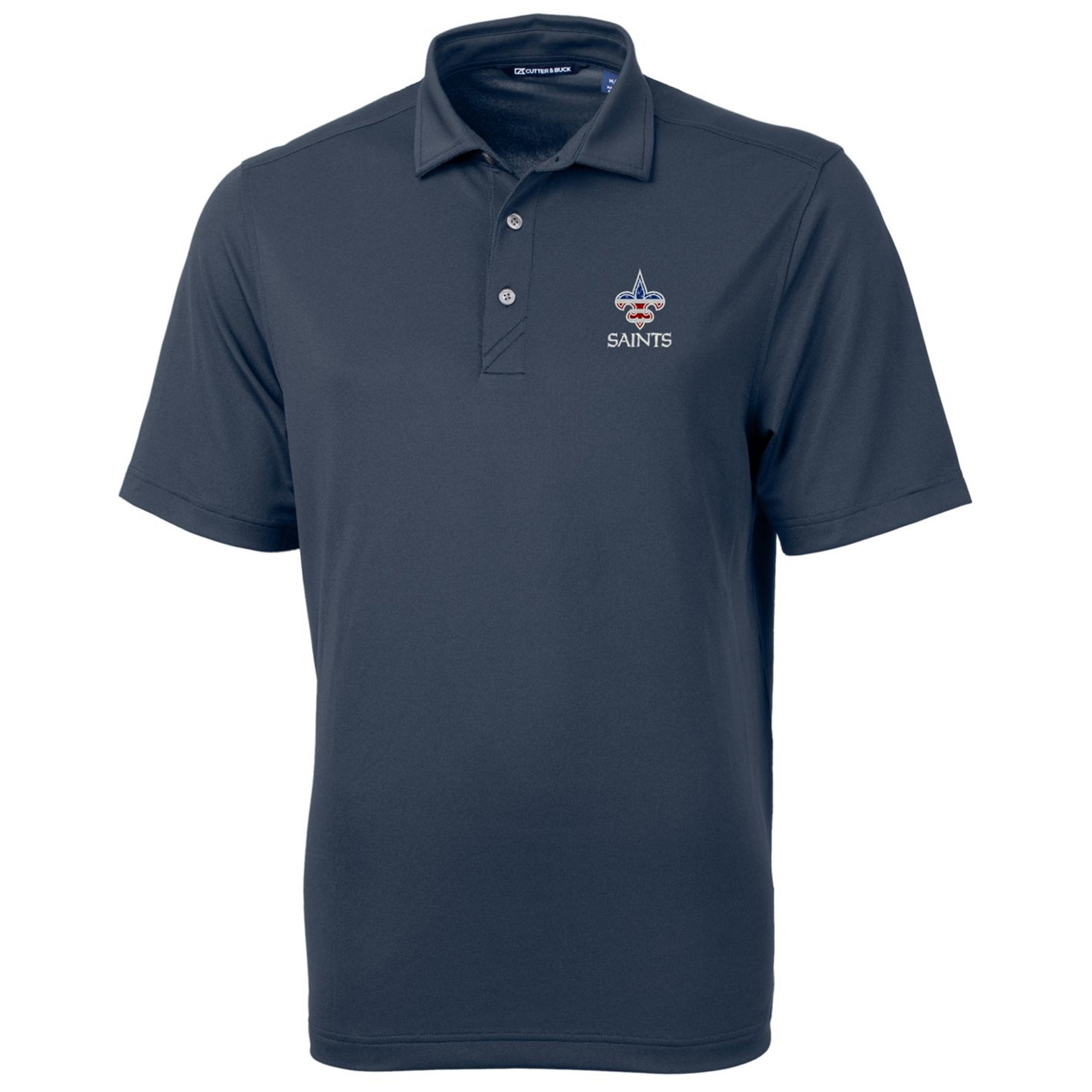 Men's Cutter & Buck Navy New Orleans Saints Big & Tall Virtue Eco Pique Recycled Polo - Image 3