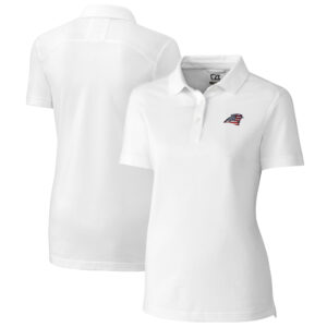 Women's Cutter & Buck White Carolina Panthers Advantage DryTec Tri-Blend Pique Polo