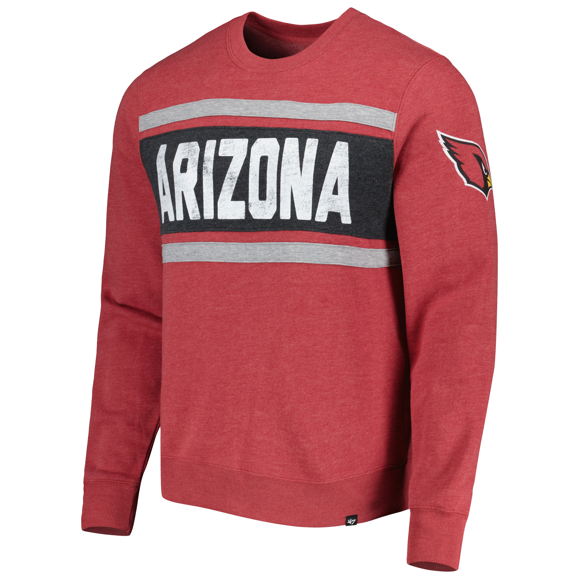 Men's '47 Heathered Cardinal Arizona Cardinals Bypass Tribeca Pullover Sweatshirt - Image 6