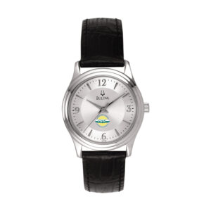 Women's Bulova Silver Golden West College Leather Watch