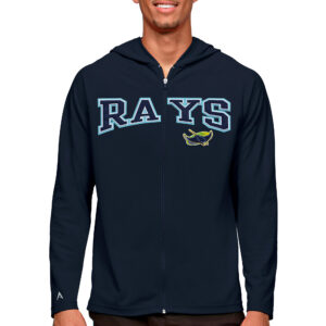 Men's Antigua Navy Tampa Bay Rays Wordmark Legacy Full-Zip Hoodie