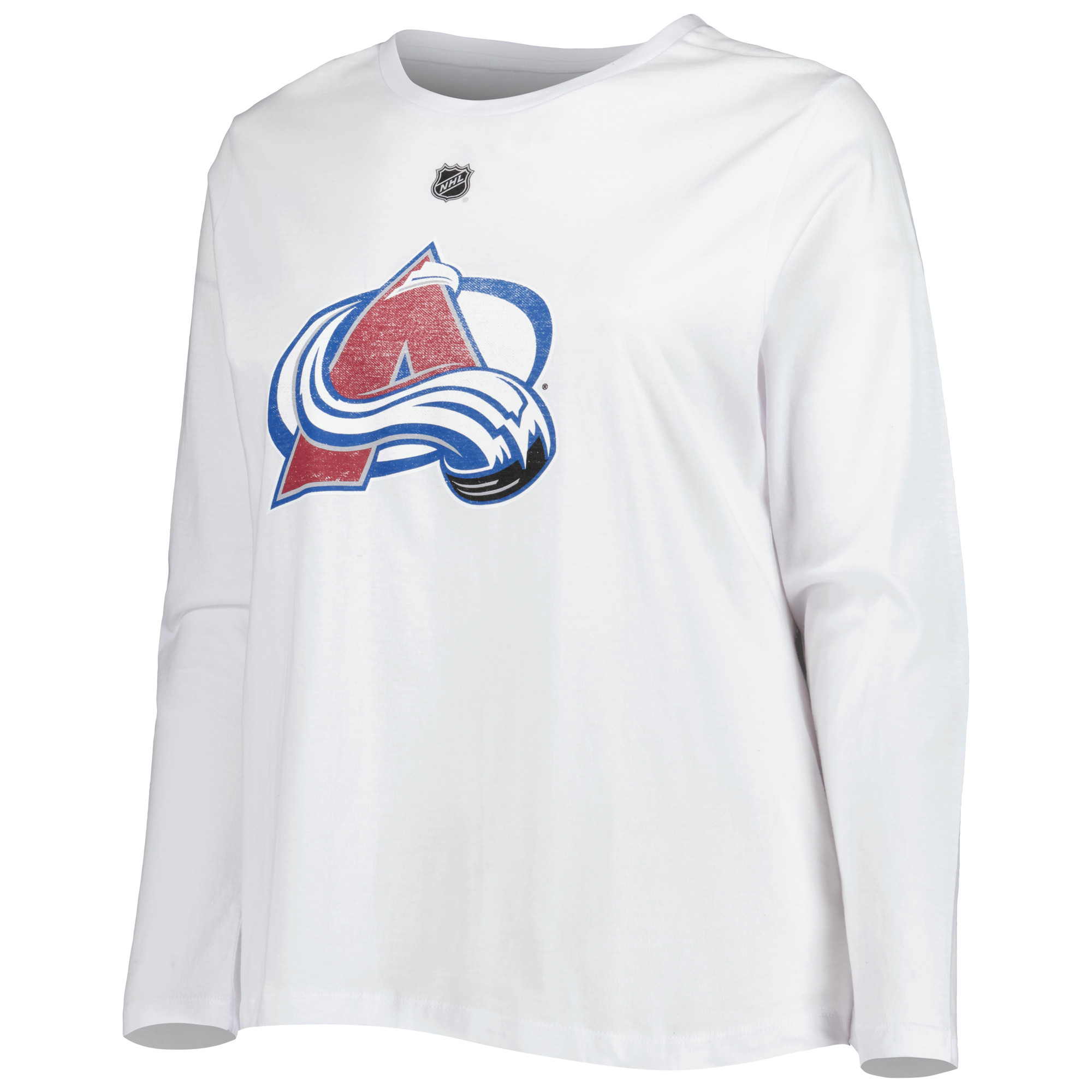 Women's Profile Cale Makar White Colorado Avalanche Plus Size Name & Number Long Sleeve T-Shirt - Image 9
