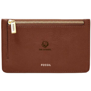 Women's Fossil Brown Citadel Bulldogs Leather Logan Card Case