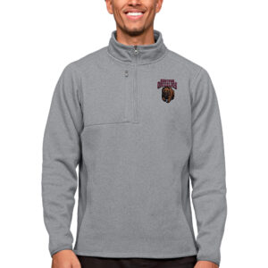 Men's Antigua Heather Gray Montana Grizzlies Course Quarter-Zip Pullover Top