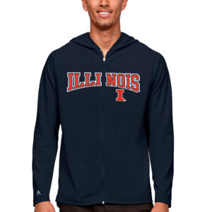 Men's Antigua Navy Illinois Fighting Illini Wordmark Legacy Full-Zip Hoodie