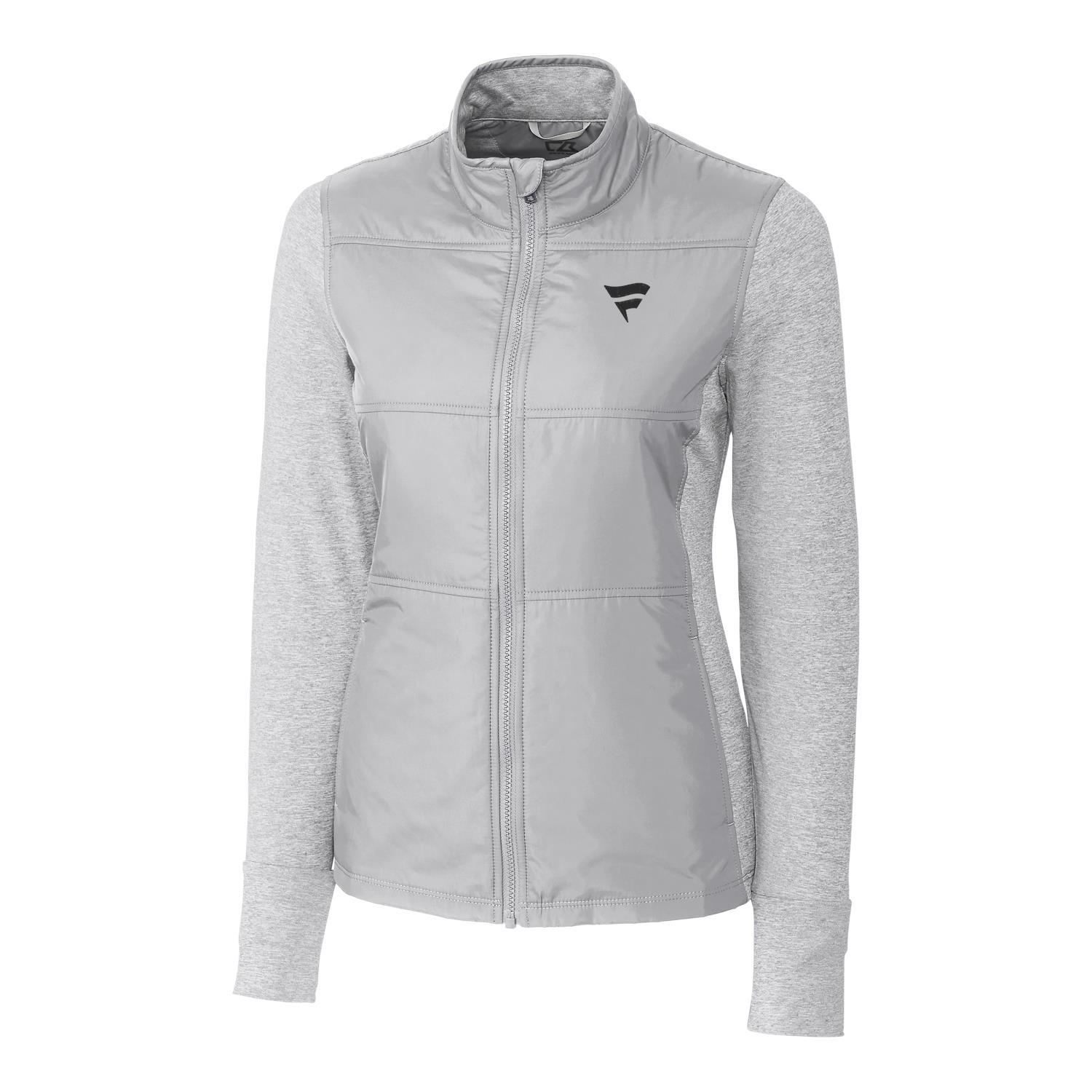 Women's Cutter & Buck Silver Fanatics Corporate Stealth Hybrid Quilted Full-Zip Jacket - Image 3