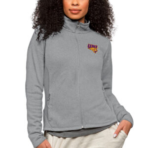 Women's Antigua Heather Gray Northern Iowa Panthers Course Full-Zip Jacket