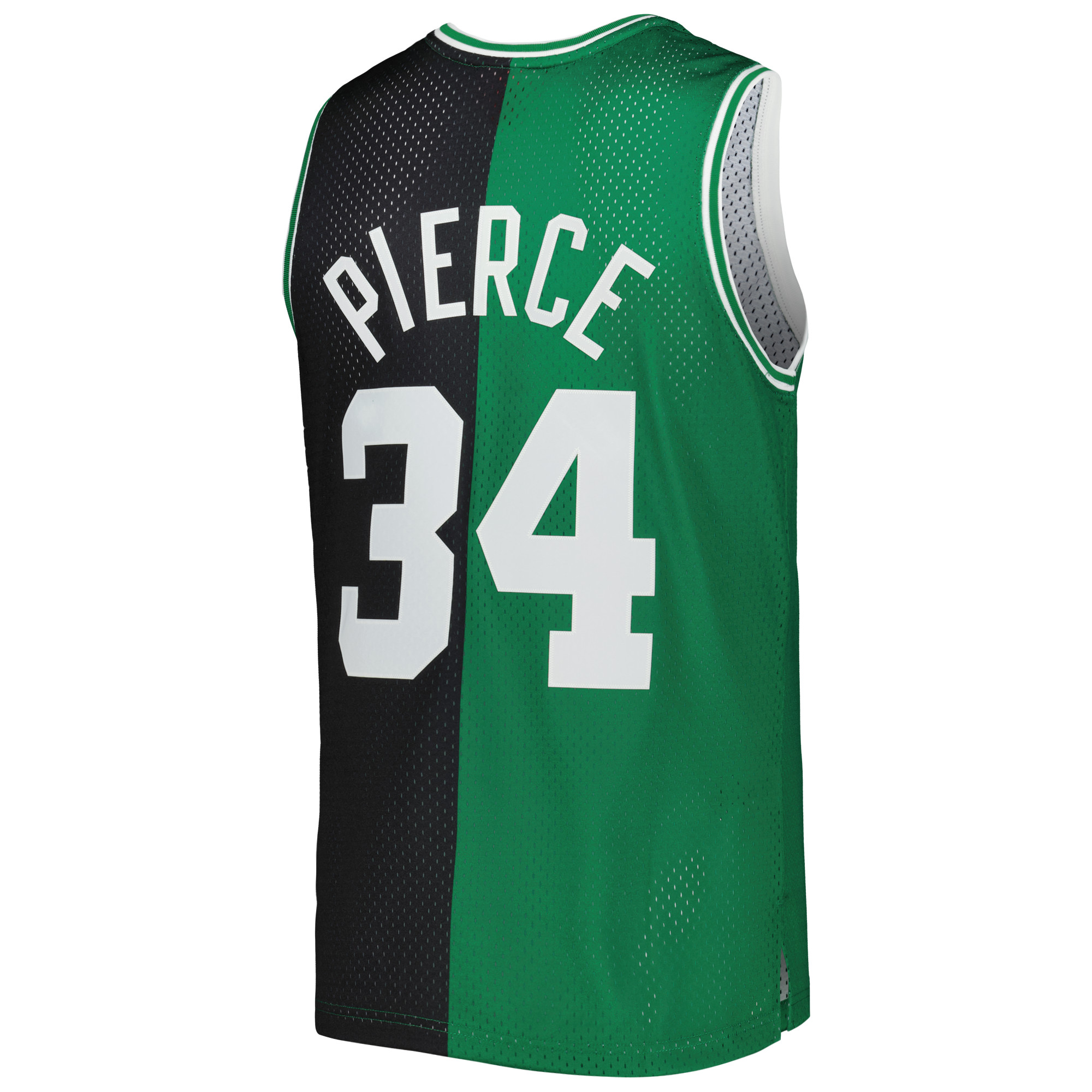 Men's Mitchell & Ness Paul Pierce Black/Kelly Green Boston Celtics Hardwood Classics 2007/08 Split Swingman Jersey - Image 8