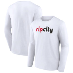 Men's White Portland Trail Blazers Alternate Logo Long Sleeve T-Shirt