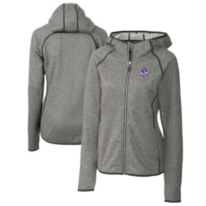 Women's Cutter & Buck Heather Gray New England Patriots Throwback Logo Mainsail Full-Zip Jacket