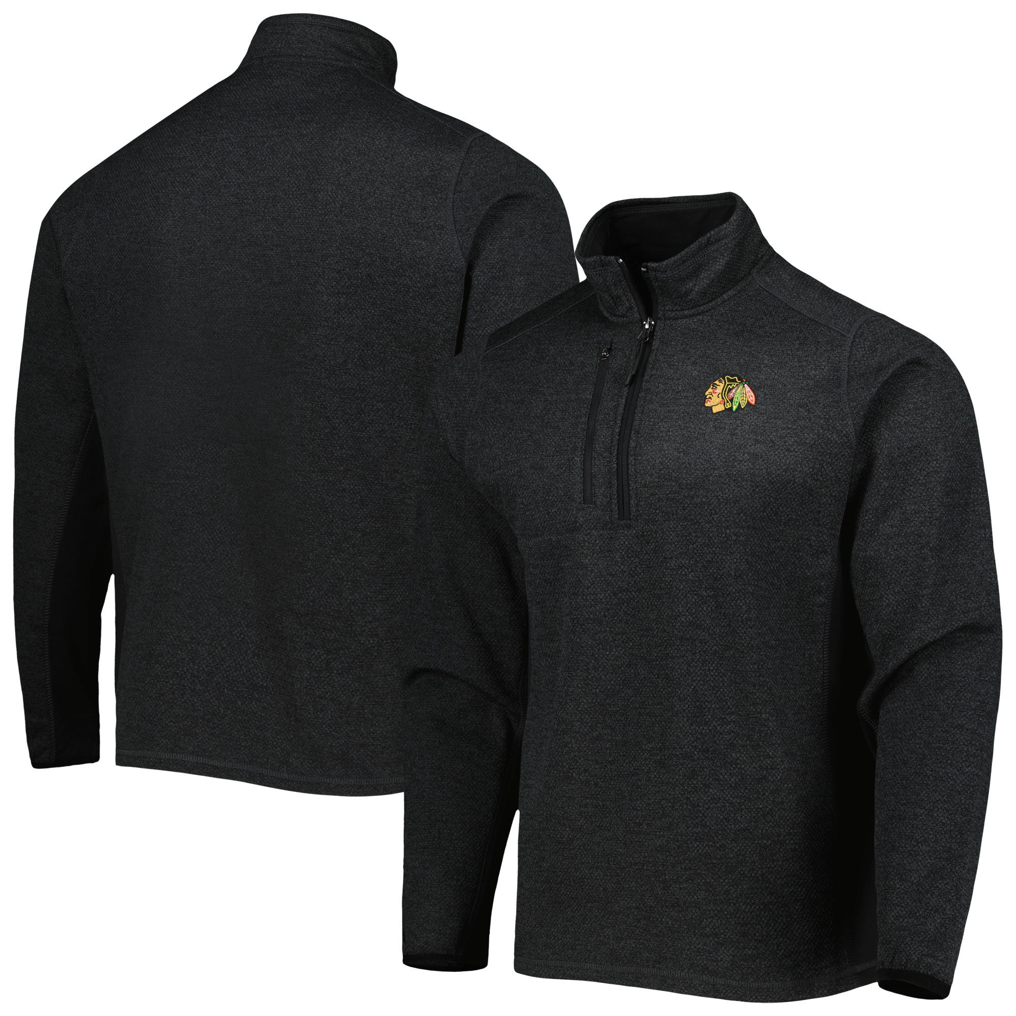 Men's Antigua Black San Jose Sharks Victory Quarter-Zip Pullover Top - Image 2