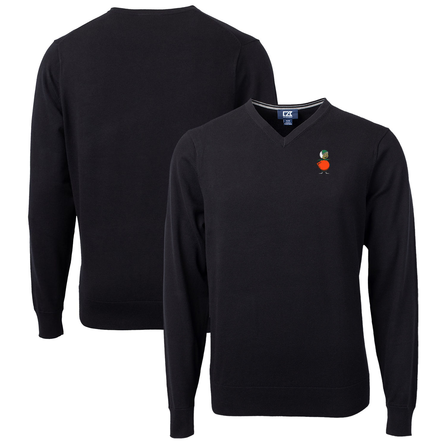 Men's Cutter & Buck Black UCF Knights Lakemont Tri-Blend Big & Tall V-Neck Pullover Sweater
