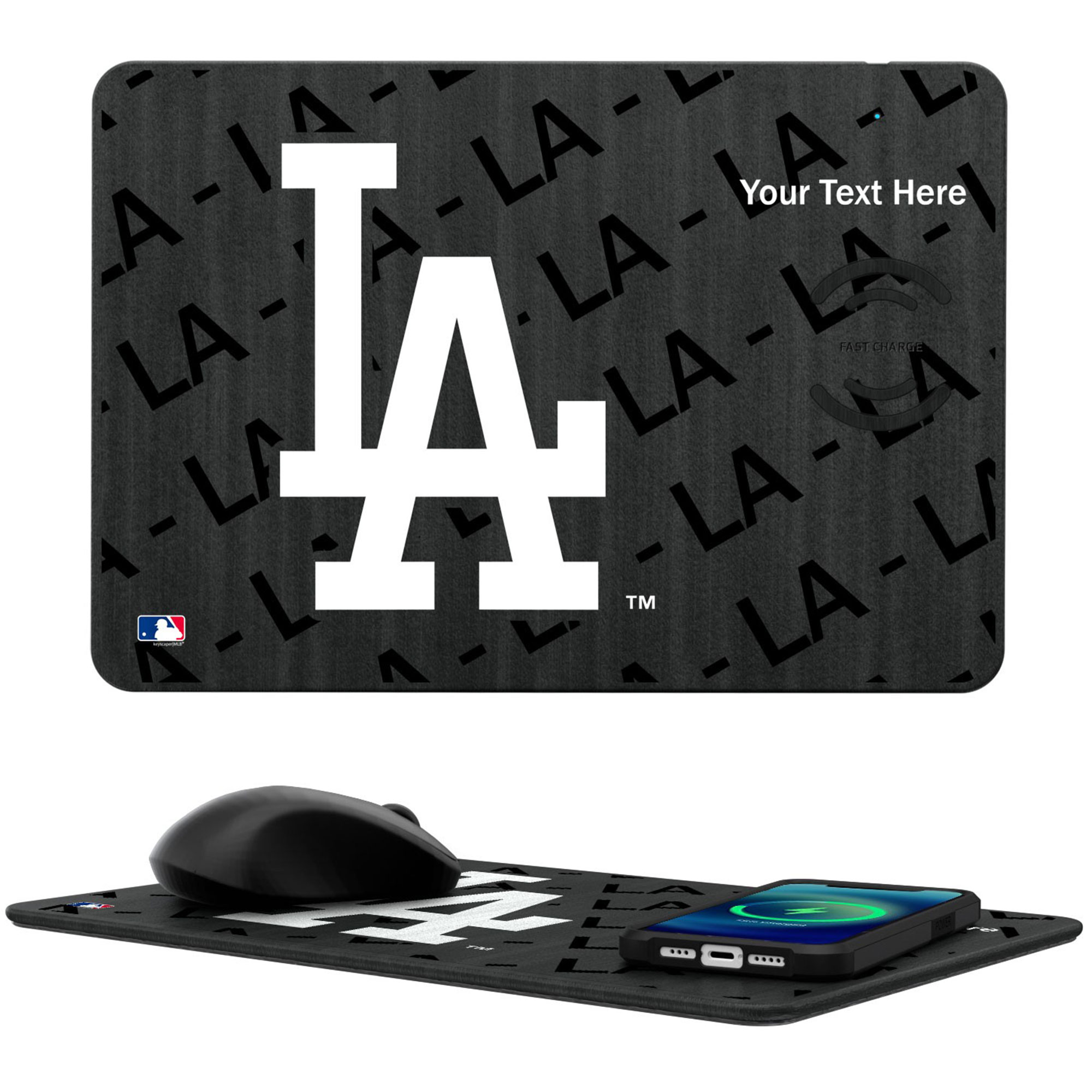 Los Angeles Dodgers Personalized Wireless Charger & Mouse Pad