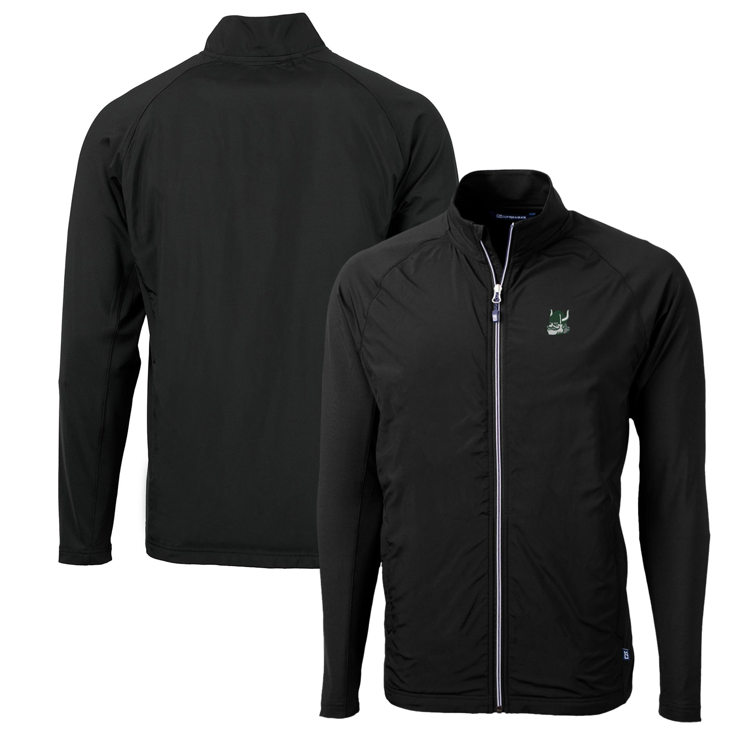 Men's Cutter & Buck Black Portland State Vikings Adapt Eco Knit Hybrid Recycled Full-Zip Jacket