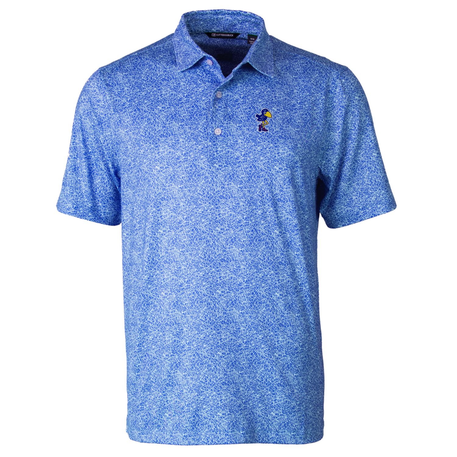 Men's Cutter & Buck Royal Kansas Jayhawks Pike Constellation Stretch Polo - Image 6