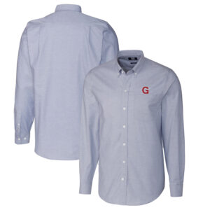 Men's Cutter & Buck Light Blue Gonzaga Bulldogs Vault Stretch Oxford Long Sleeve Button-Down Shirt