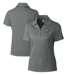 Women's Cutter & Buck Steel Illinois Fighting Illini CB DryTec Genre Textured Solid Polo
