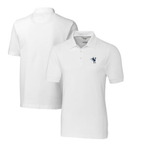 Men's Cutter & Buck White Indianapolis Colts Advantage Tri-Blend Pique Throwback Polo