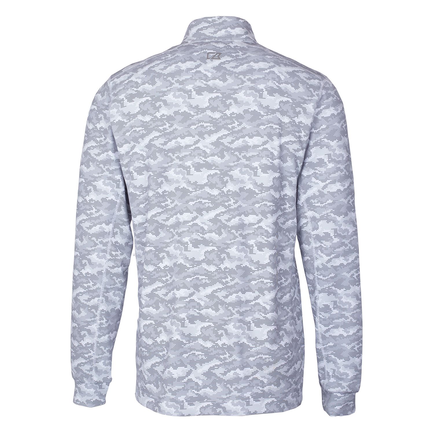 Men's Cutter & Buck Charcoal Cleveland Browns Throwback Logo Traverse Camo Print Stretch Quarter-Zip Pullover Top - Image 4