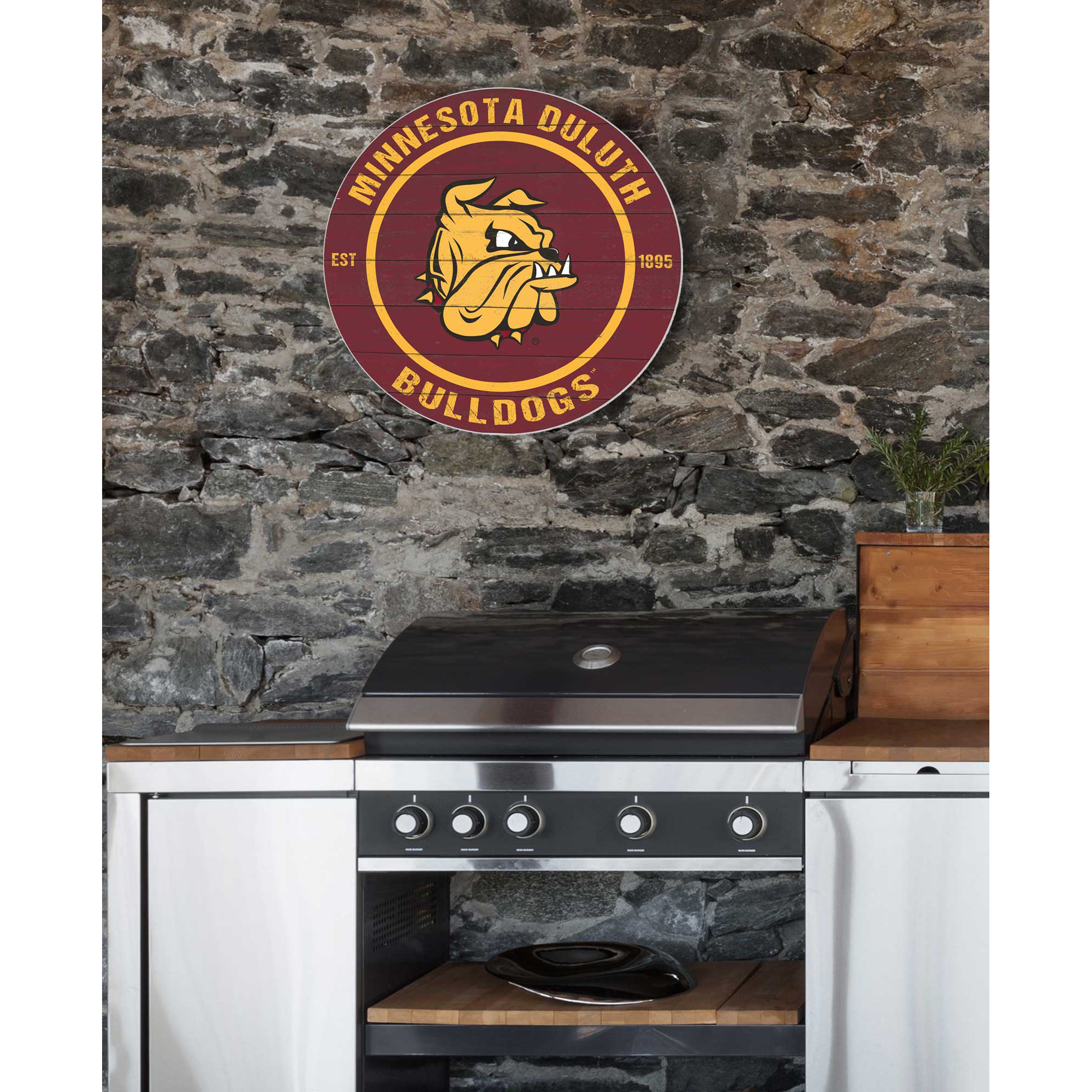 Minnesota Duluth Bulldogs 20'' x 20'' Indoor/Outdoor Team Color Circle Sign - Image 5