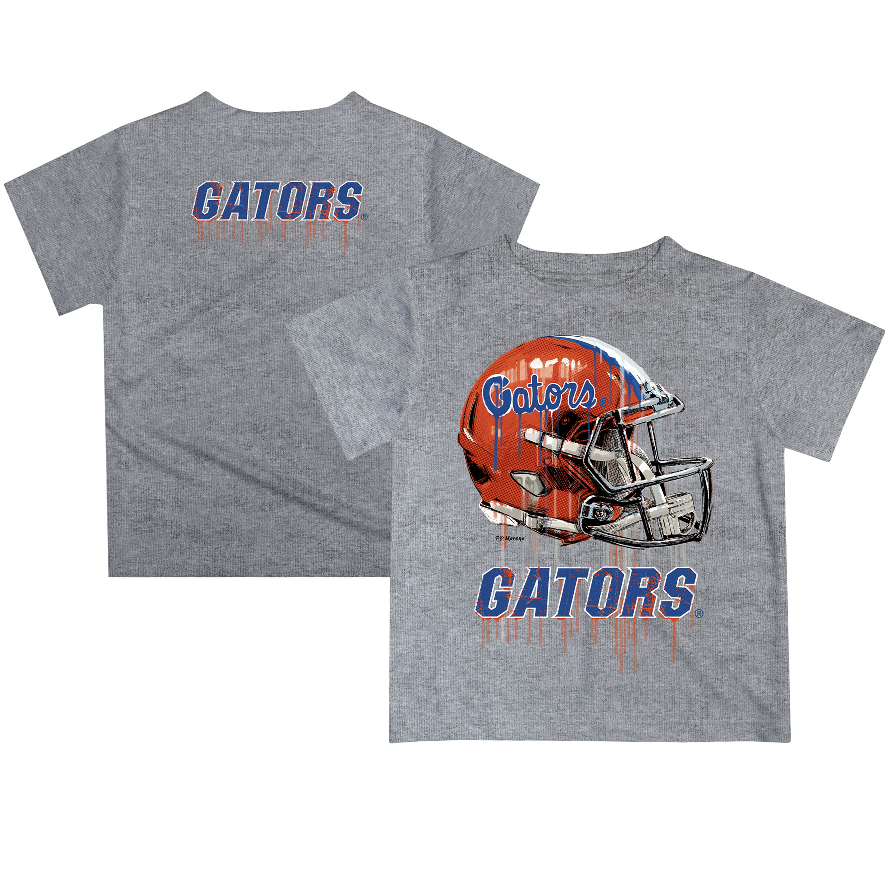 Youth Gray Florida Gators Team Logo Dripping Helmet T-Shirt - Image 5