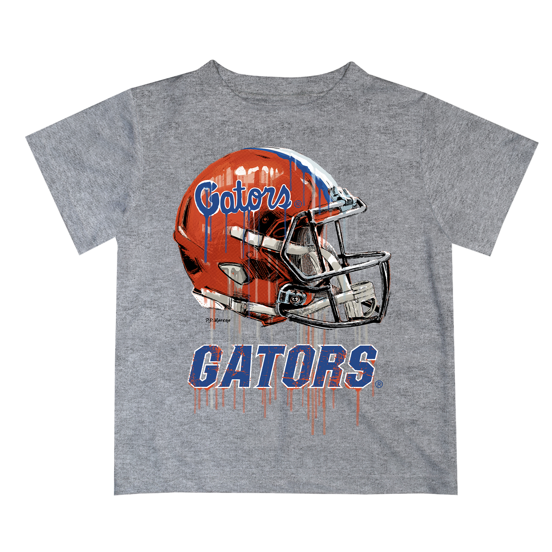 Youth Gray Florida Gators Team Logo Dripping Helmet T-Shirt - Image 6