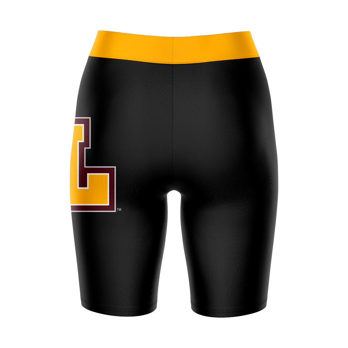 Women's Black/Gold Loyola Chicago Ramblers Plus Size Logo Bike Shorts - Image 10